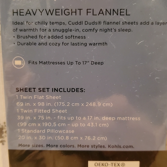 Cuddl Duds Twin sheet set - Picture 4 of 4